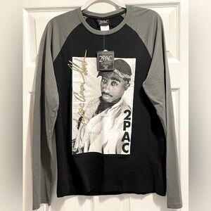 NWT 2 PAC Tupac long sleeve Cotton Shirt Top NEW Suze Medium